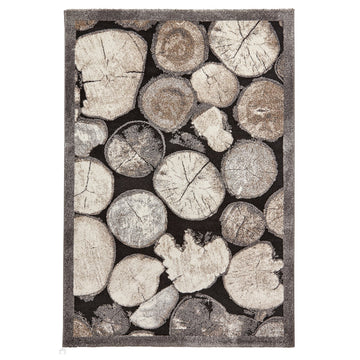 Woodland 4626 Modern Abstract Tree Trunk Logs Cream/Grey Rug-Think Rugs-Rug Love - The Most Loved Rug Store